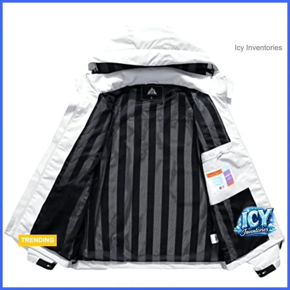 Waterproof Rain Jacket Lightweight Hooded Windbreaker Polyester